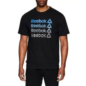 B12 Reebok Men's Black Active Delta Fade Graphic Tee Shirt Size S 072124